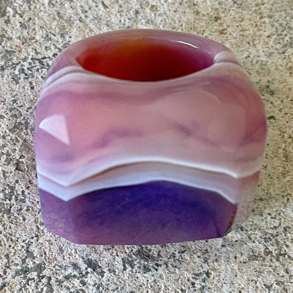 Chunky Purple & Lavender Polished Stone Ring